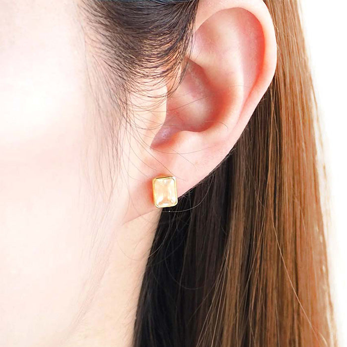 スクエアノンホールピアス(イヤリング) ノンホールピアス 痛くない