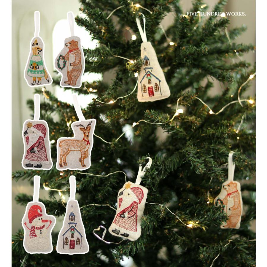 クリスマス オーナメント 飾り サンタ クマ 雪だるま キツネ チャーチ