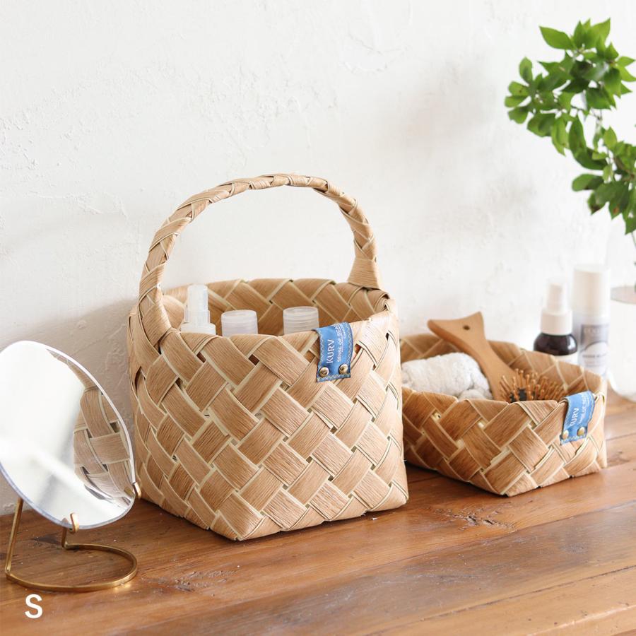 Creer バスケット かご 籠 持ち手付き ワンハンドル コットンウッド