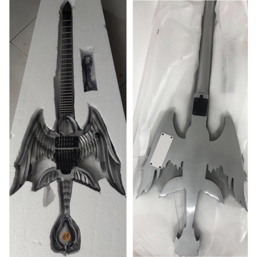 エレキギター ギター エレキ 剣 勇者の剣 ホワイトシルバー マッド