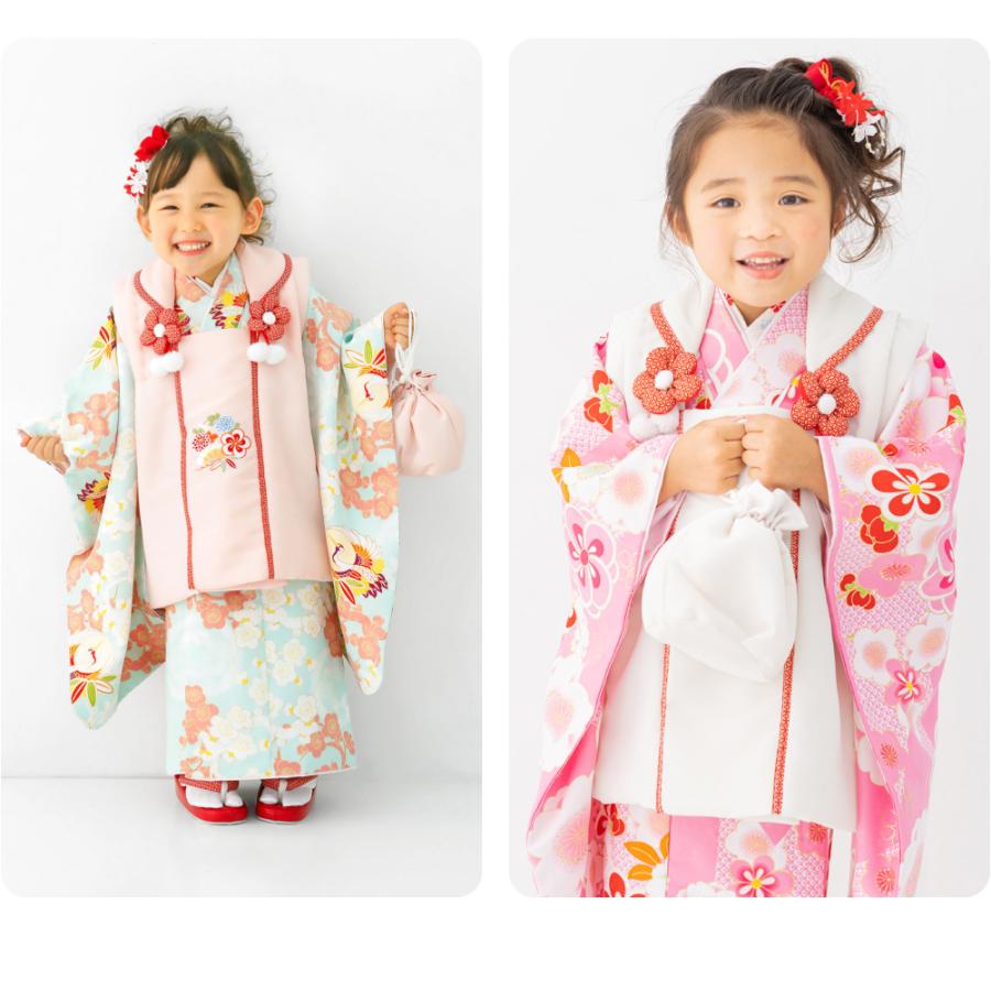 なごみや 七五三 着物 3歳 販売 袷用 小町kids 被布セット 古典柄 髪