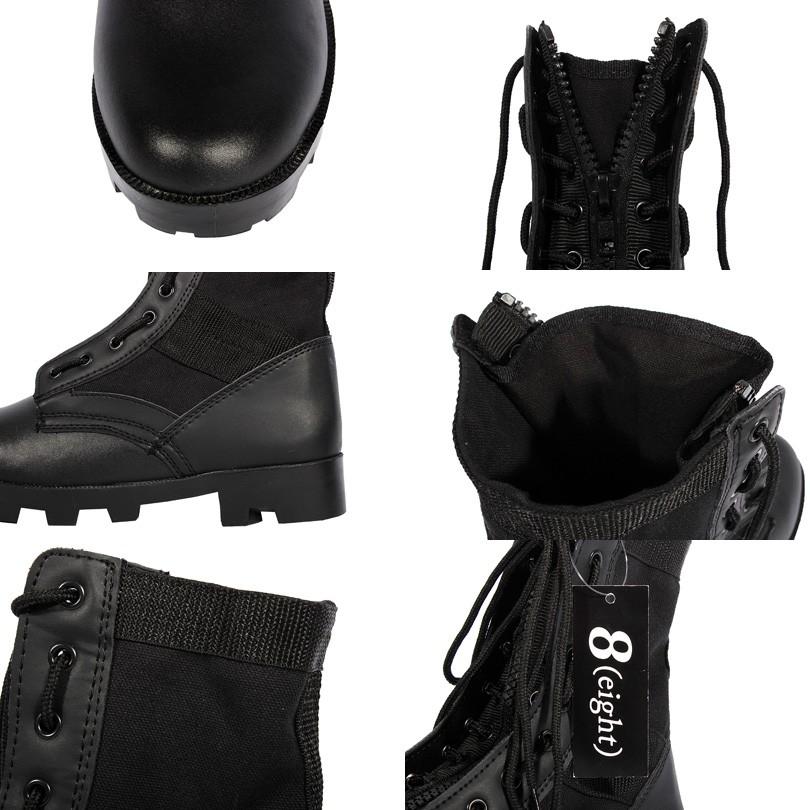 8 ミリタリーブーツ メンズ ブーツ ZIP付き コンバットブーツ