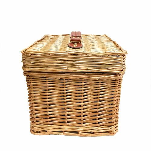 ピクニックバスケット フタ付 中布あり Lサイズ | 藤 ラタン かご