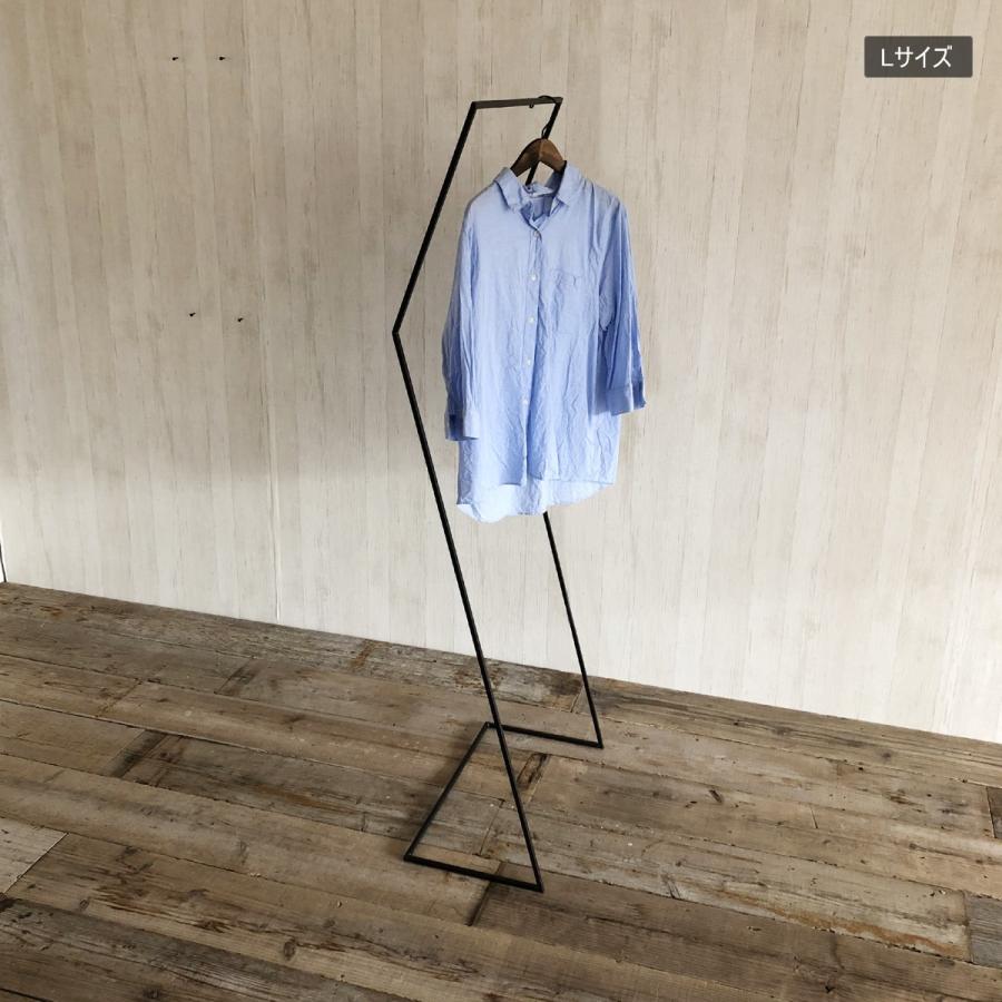 無垢 アイアン スチール ハンガーラック 折り曲げ type (完成品