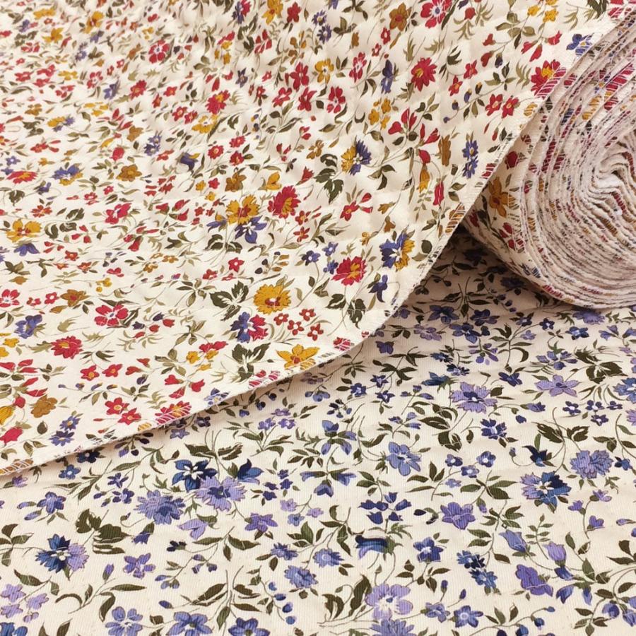 キルティング生地 花柄 リバティ風 キルト 小花柄 布 レトロ クリーム