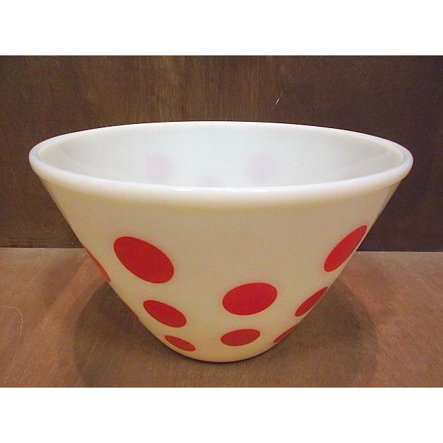 Fire KingミキシングボウルレッドドットLL☆200117n8-frk