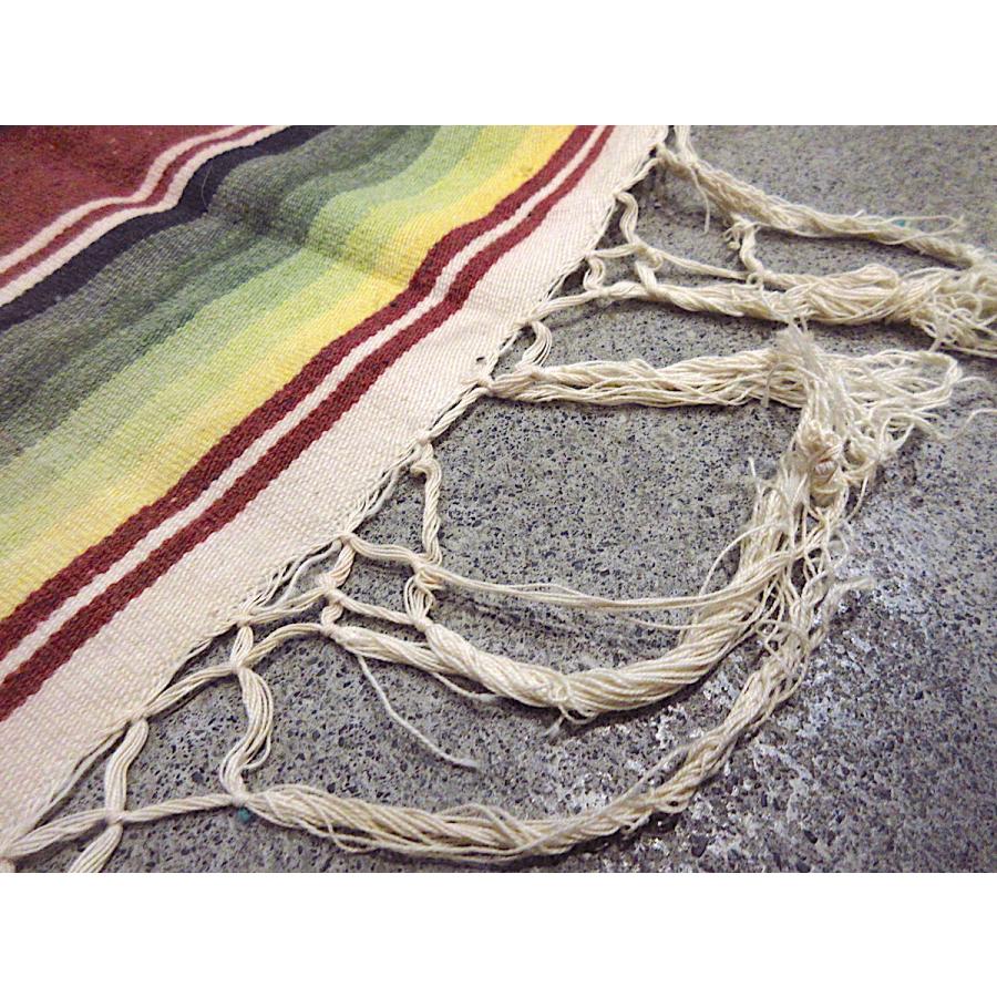 ビンテージ40's50's○メキシカンラグ約222cm × 約160cm○240911m1-rug