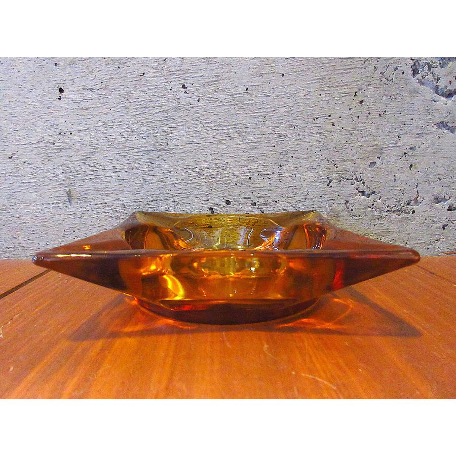 ビンテージ○ANCHOR HOOKINGガラスアシュトレイアンバー○250309k4