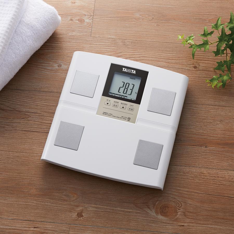 TANITA（タニタ） 体組成計 ホワイト 体重計 立てかけ収納 乗るピタ