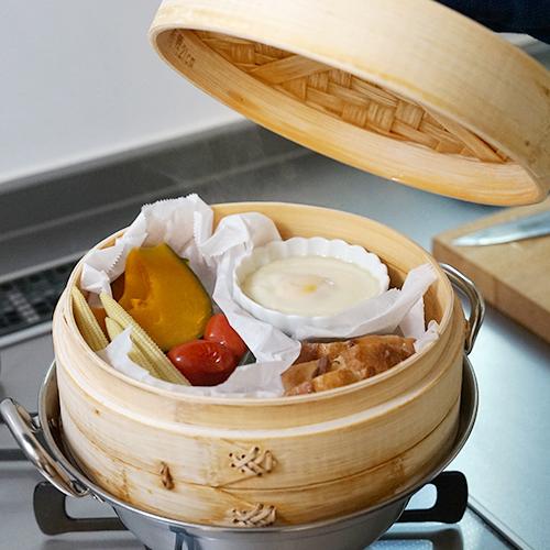 竹せいろ 2段 ステンレス鍋付き せいろ 蒸し セット 蒸し器 せいろ