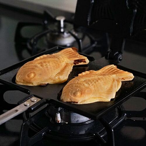 岩鋳 南部鉄器 たいやき 24030 たい焼き器 鉄 日本製 木柄 ガス火対応