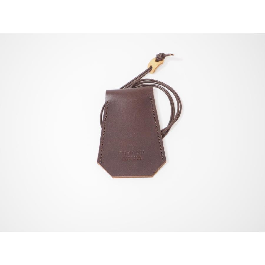 キークロシェット ダークブラウン 本革 レザーネックレス キーケース