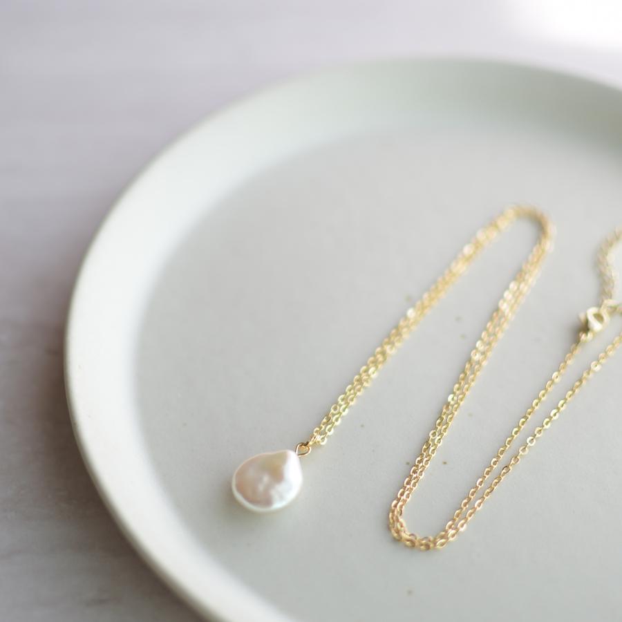 バロック パール ペンダント ネックレス / とろみのある艶 50cm 淡水