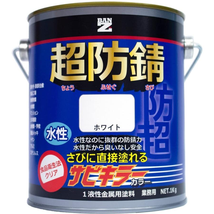 BAN-ZI サビキラーカラー 白 ホワイト 1kg 水性防錆塗料