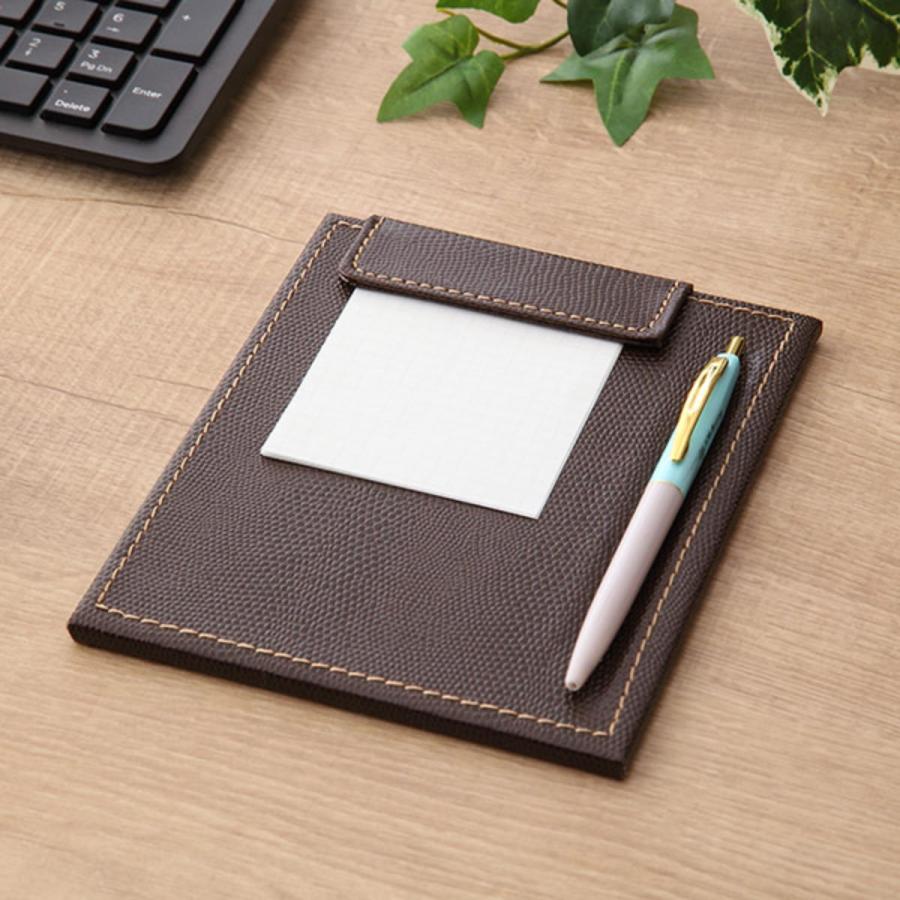 ちどり産業 メモホルダー レザー風 ビジネス メモパッド 横14×縦17.5cm