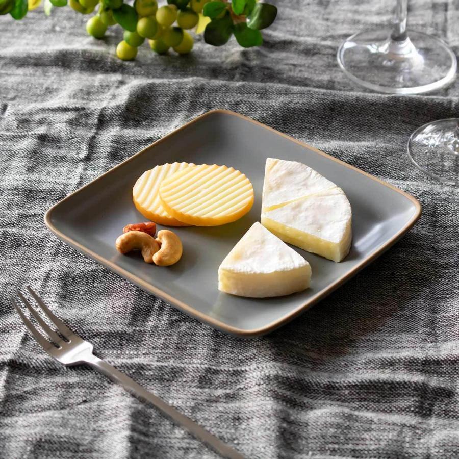 プレート 14cm スクエアプレート エッジライン 陶器 同色5枚セット