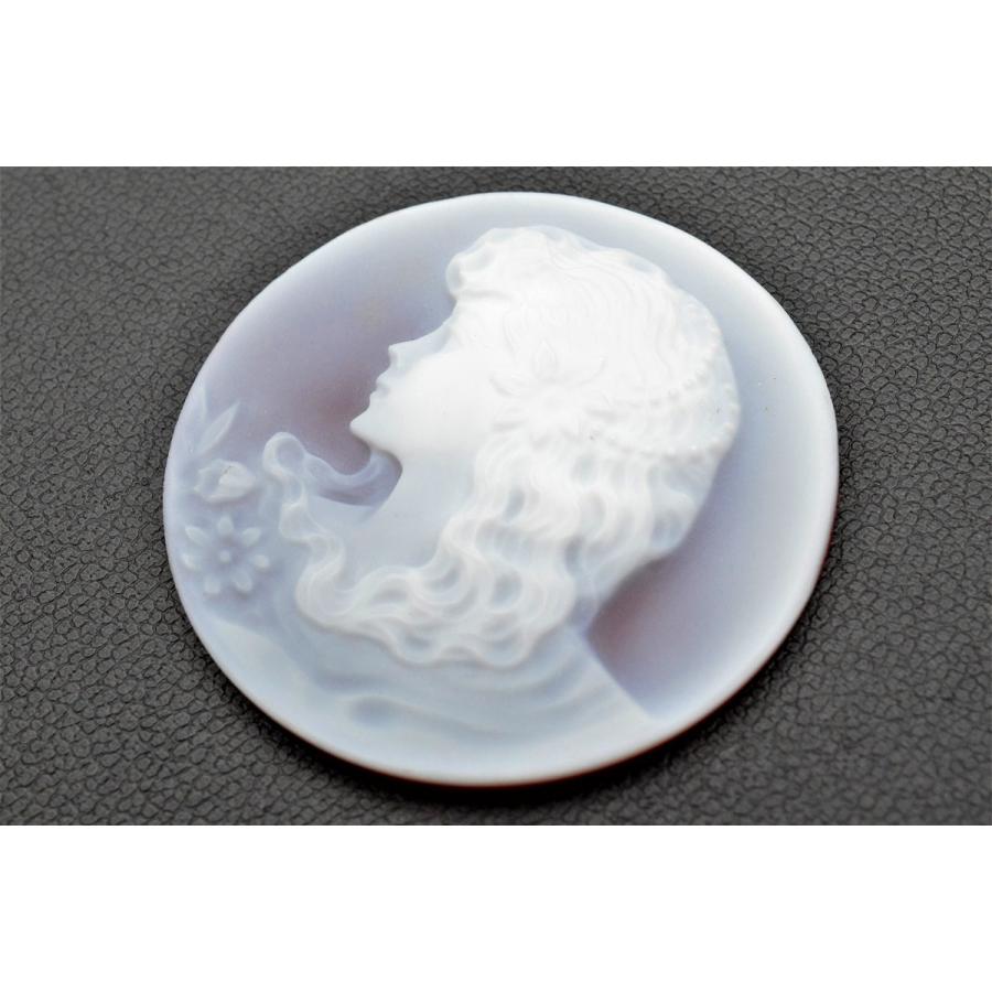 ストーンカメオ ルース 約39.82-39.96mm 約7.45g【37.25ct】 加工材料