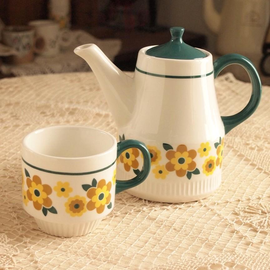 ティーポット おしゃれ 北欧雑貨 レトロ アンティーク調 茶こしつき