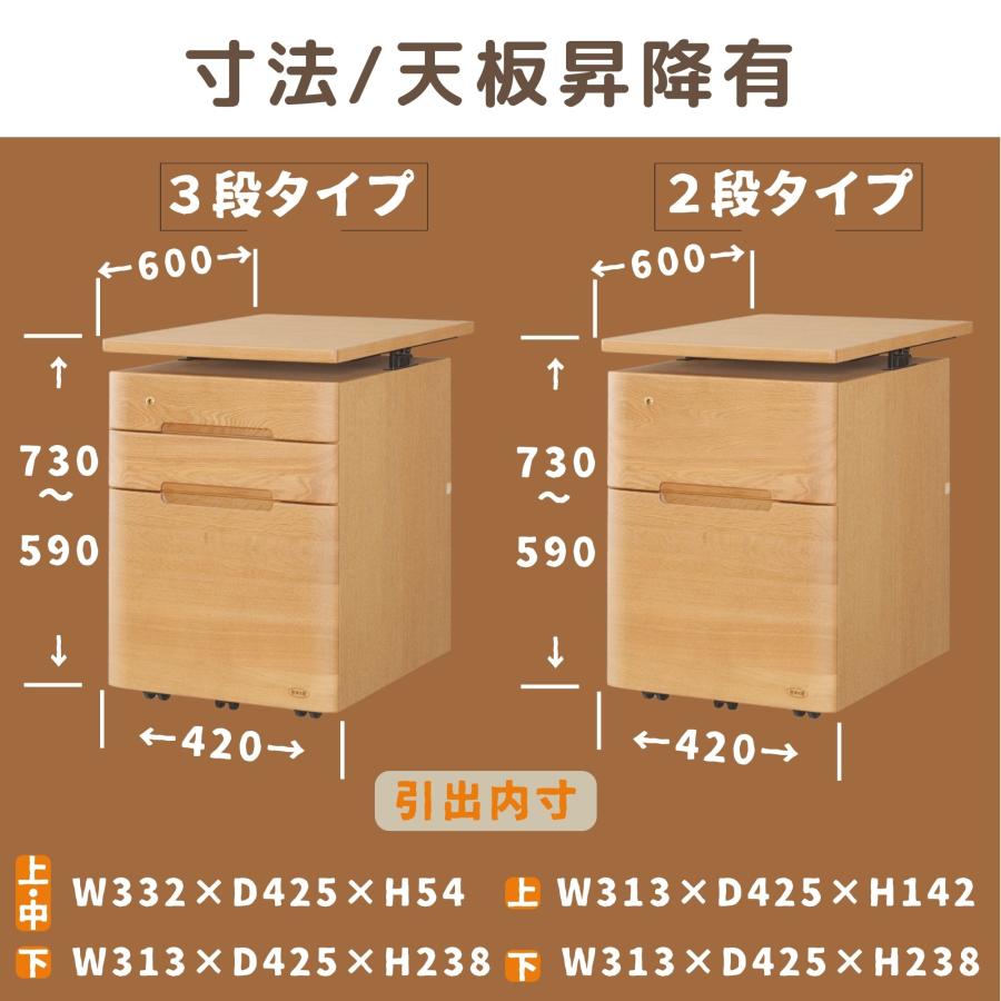 浜本工芸 デスクワゴン No.09 学習デスク用 サイドワゴン サイド