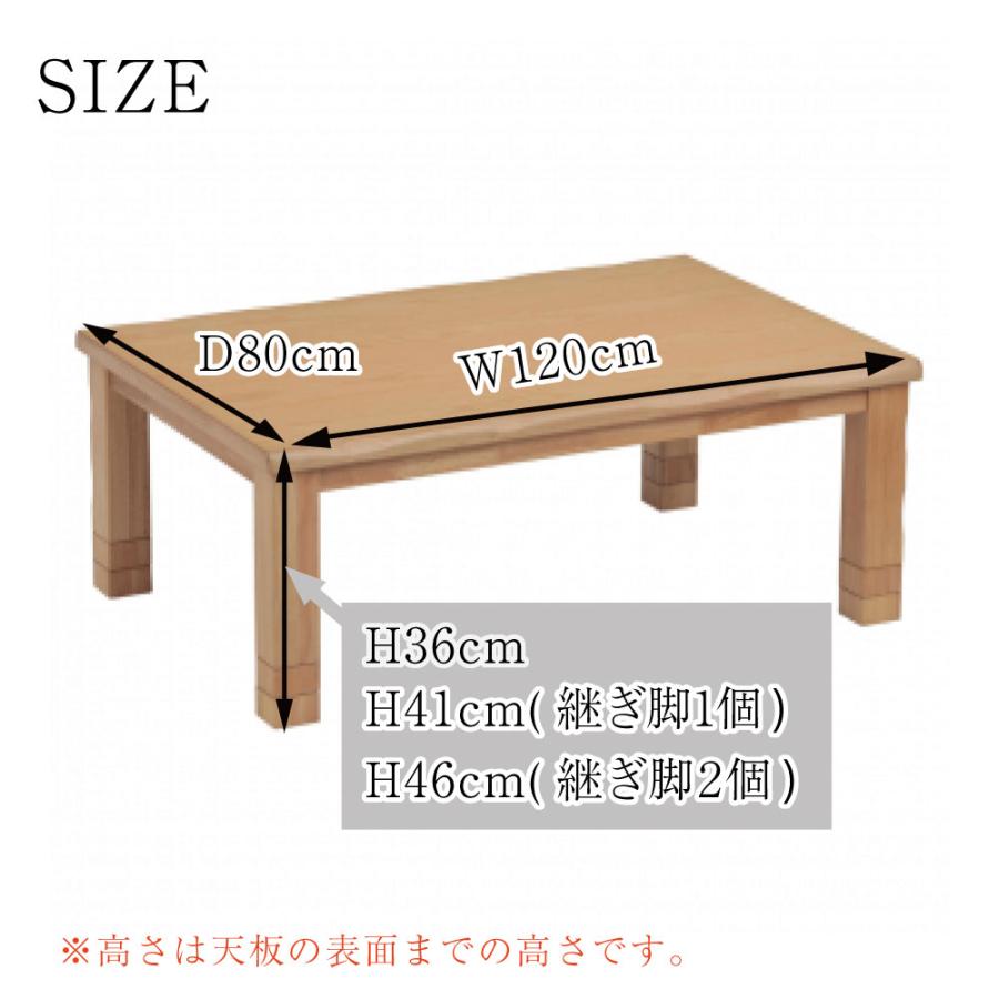 協立工芸 こたつ テーブル 幅120cm ながつき ひいらぎ後継版 長方形