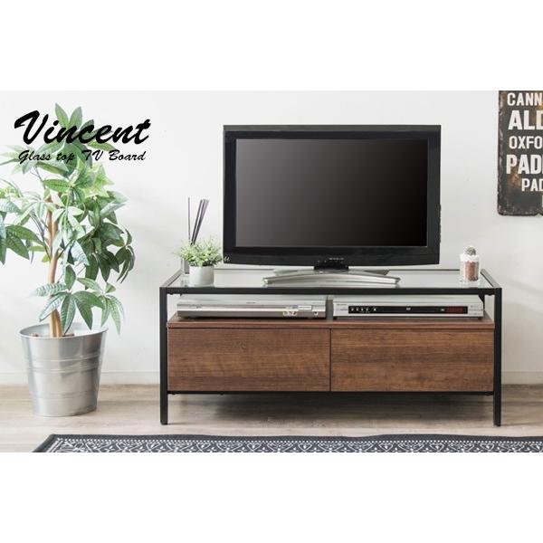 ローボード テレビボード テレビ台 幅97 コンパクト ガラストップ 天板