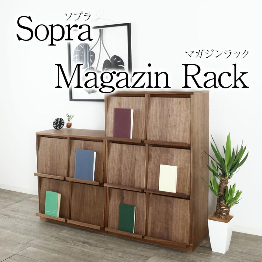 野中木工所 ソプラ マガジンラック レコードラック 木製 完成品 2段
