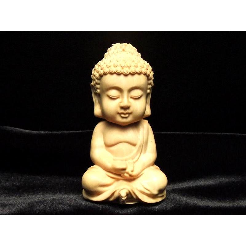 ミニ大仏 5A極上手彫り 木彫り 坐像 ざぞう 阿弥陀如来像 置物 高さ約
