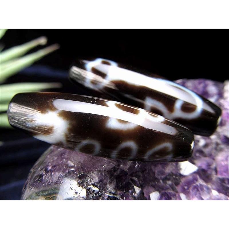 A至純天珠 龍水蓮花三眼天珠 りゅうすいれんかさんがんてんじゅ 約37