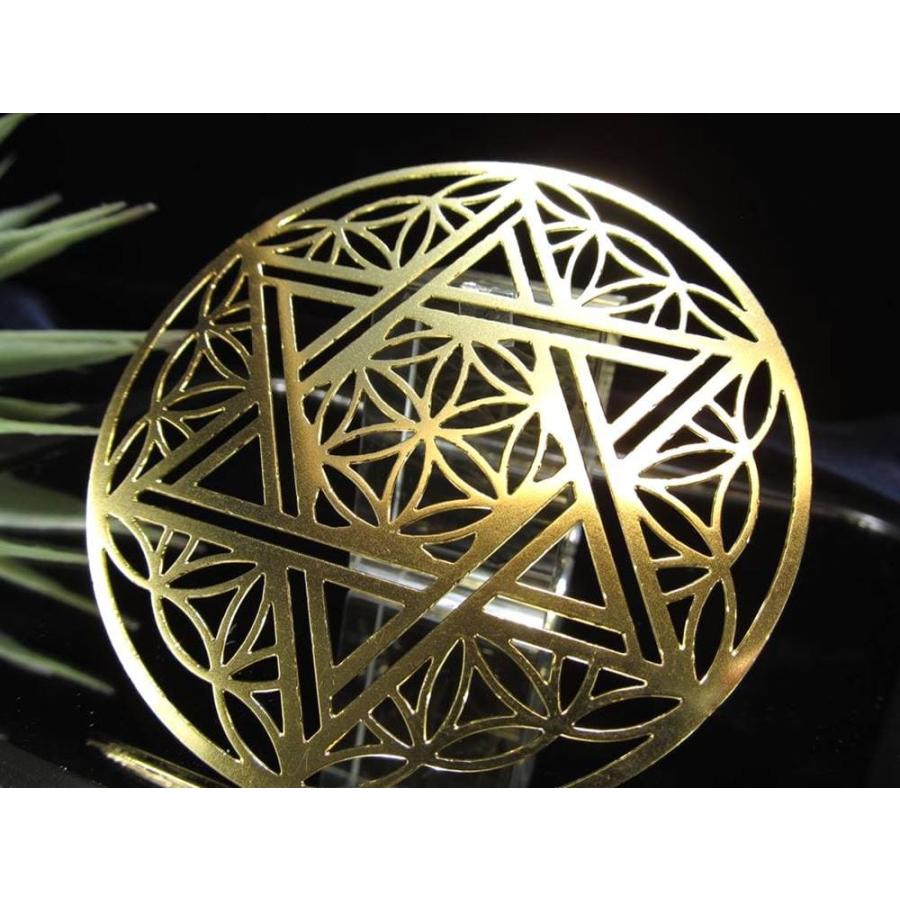 六芒星&フラワーオブライフ 直径約79mm 厚み約0.6mm 1個売り ゴールド