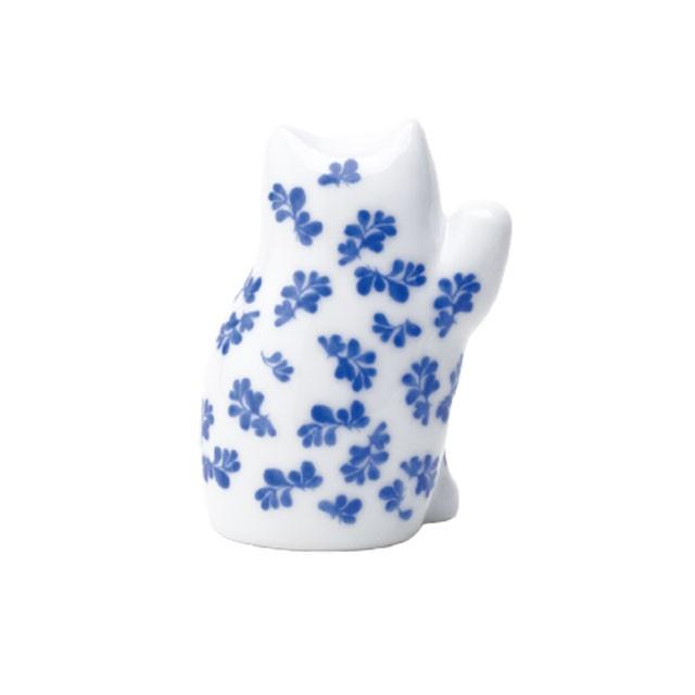 Lisa Larson（リサラーソン） まねくねこのこ 招き猫 陶器 置物 ブルー