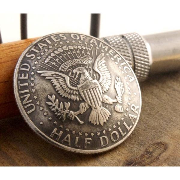 コンチョ ボタン 本物コイン使用 アメリカ 50セント イーグル ハーフ