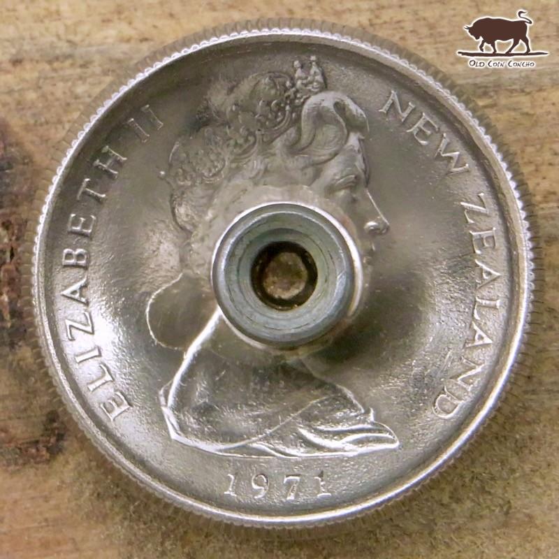 コンチョ ボタン 本物コイン使用 ニュージーランド 5セント