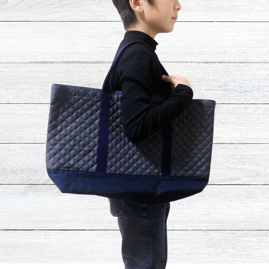 レッスンバッグ 大きめ マチ付き 無地 キルティング A4 B4 小学校