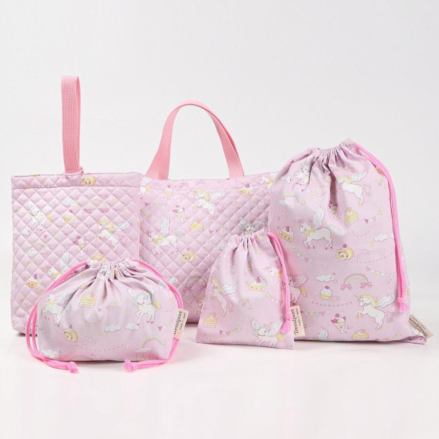 巾着袋 小 コップ袋 ユニコーン パープル 女の子 子供 給食袋 ナフキン