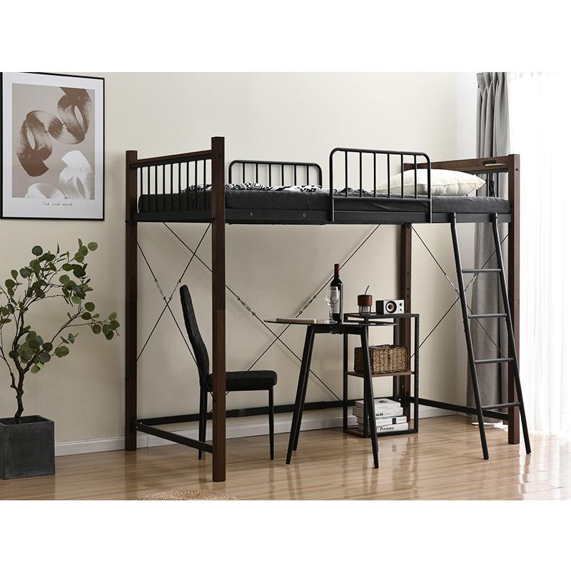 ロフトベッド シングル パイプベッド コンセント付き おしゃれ 北欧風