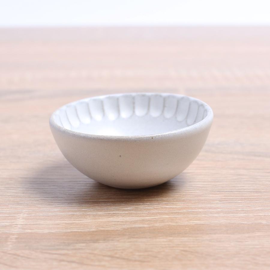 会津本郷焼／豆鉢 太しのぎ 白 皿 陶器／樹ノ音工房 : コレパン 日本の