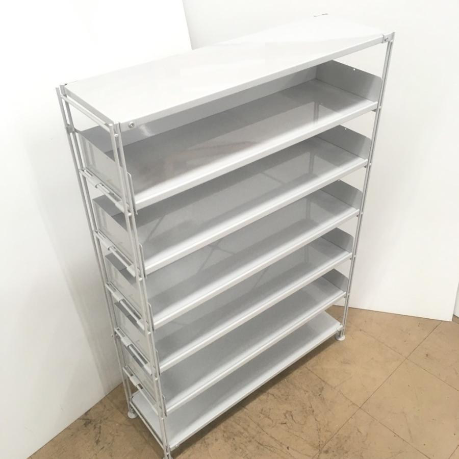 無印良品（MUJI） 中古 スチールユニットシェルフ7段 本棚、DVD、CD
