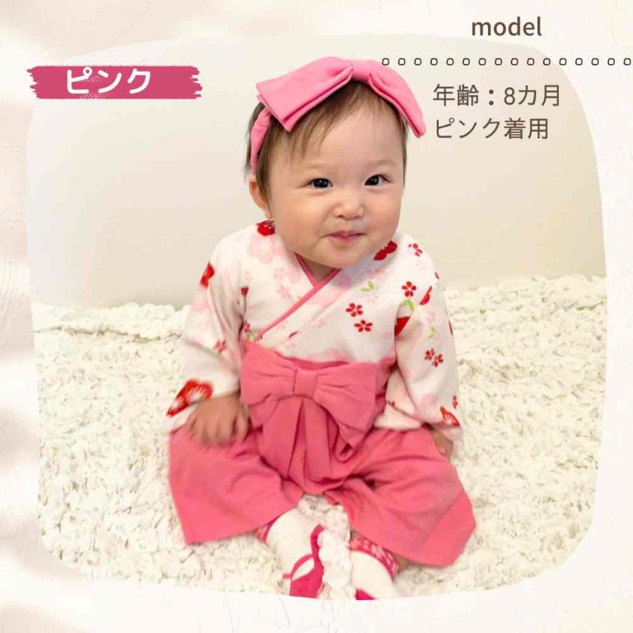 ベビー ヘアバンド 和風 リボン ベージュ レッド オレンジ ピンク