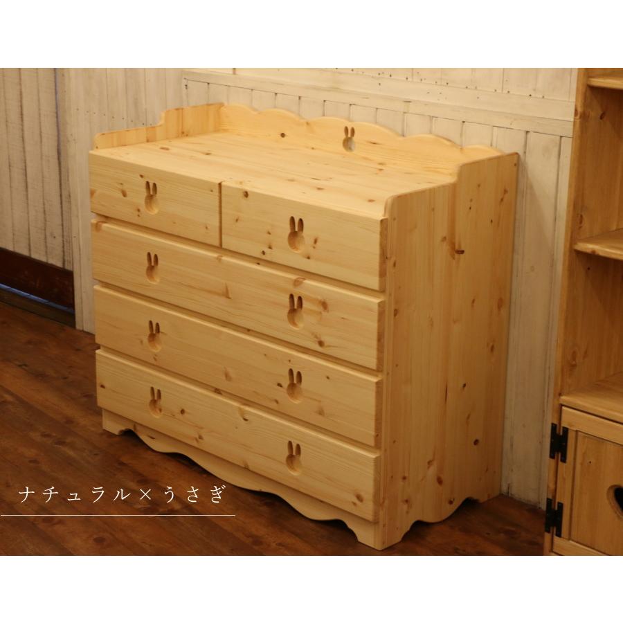 ベビー チェスト うさぎ オーダーメイド カントリー家具 完成品 選べる