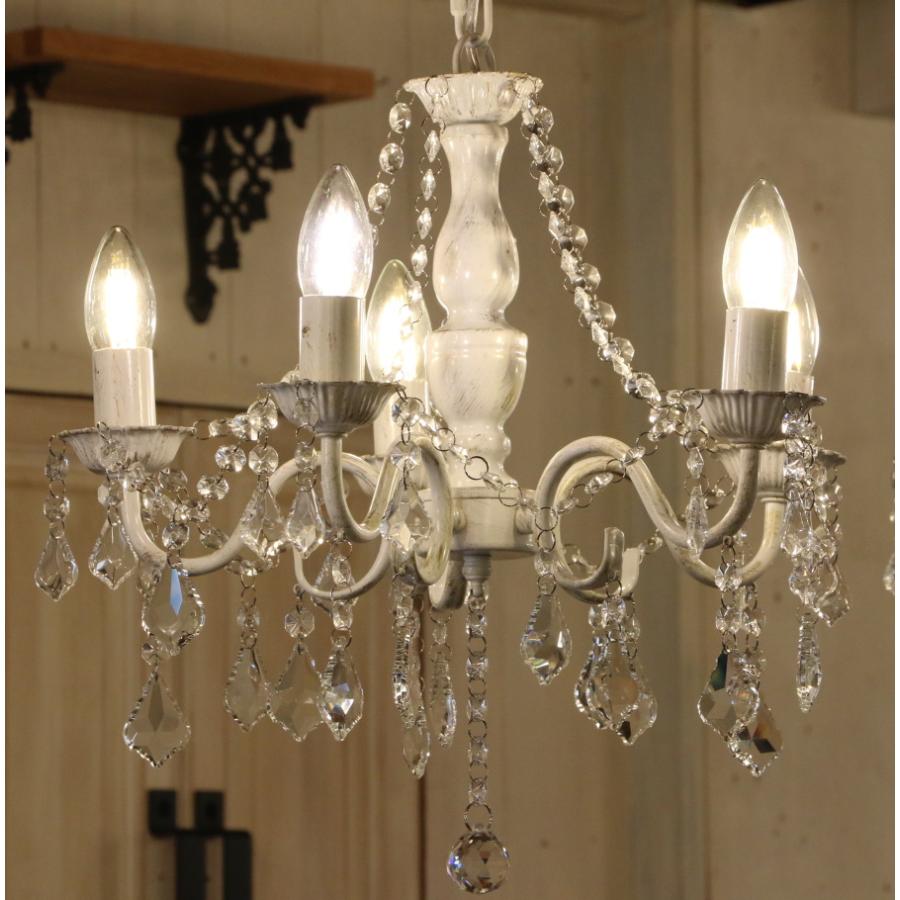 LED電球付】Terre 5灯 シャンデリア WH (テール・5灯シャンデリア