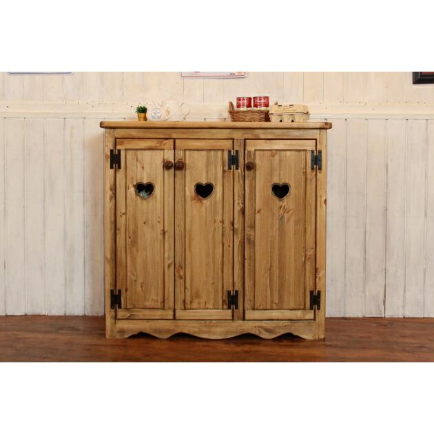 ワイド ハート キャビネット オーダーメイド カントリー家具 選べる