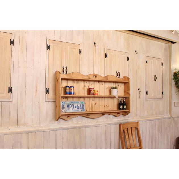 壁掛け カントリー 2段壁掛け シェルフ 壁に付けられる家具 省スペース