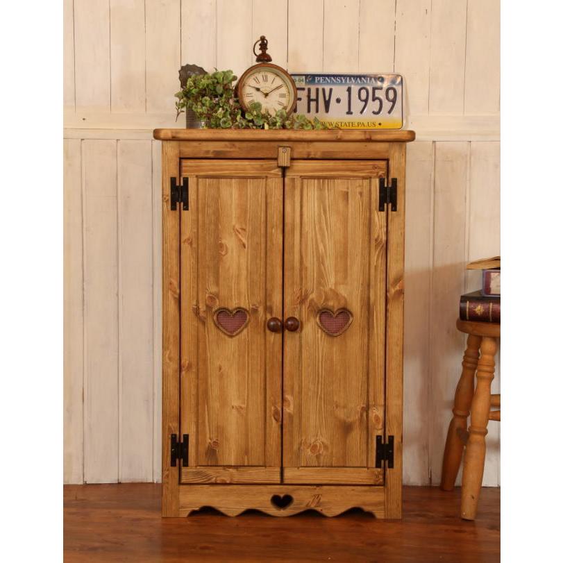 ハート キャビネット L オーダーメイド カントリー家具 完成品 選べる