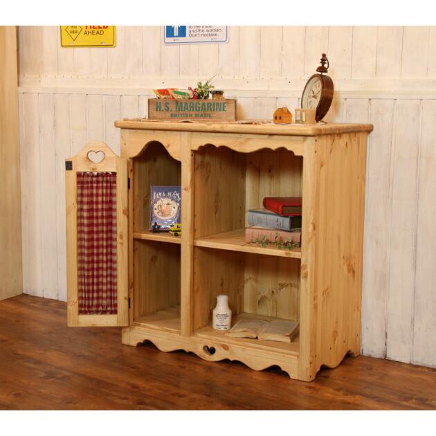 キャビネット ハート 布扉付き キッチンラック オーダーメイド