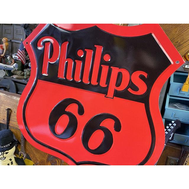 フィリップス66 ブリキ看板 （シールドシェイプ） □ アメリカン雑貨