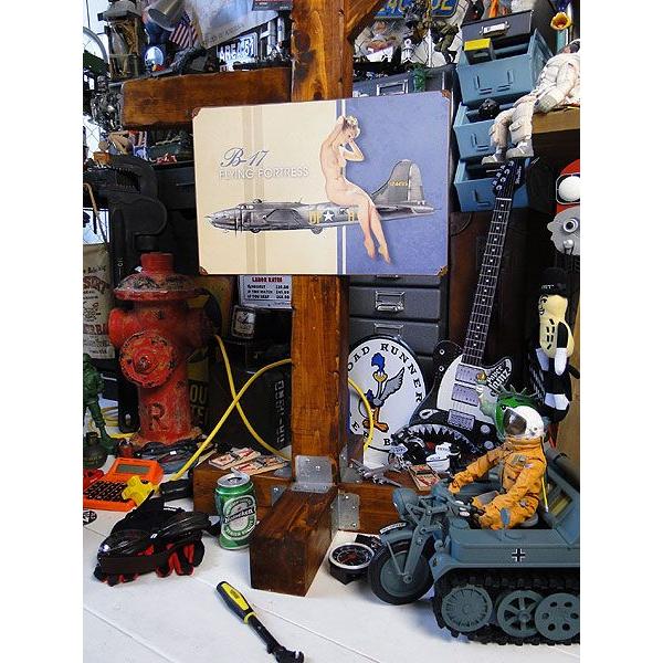 アメリカン レトロ ピンナップガール＆戦闘機 U.S.ヘヴィースチール