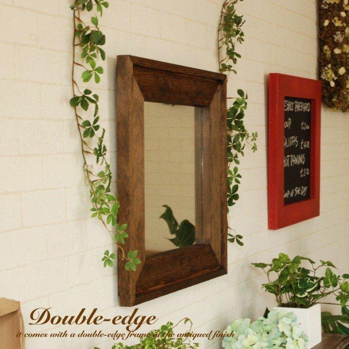 鏡 ウォールミラー 壁掛け おしゃれ 日本製 北欧 CAM-Lframe-43x43BR