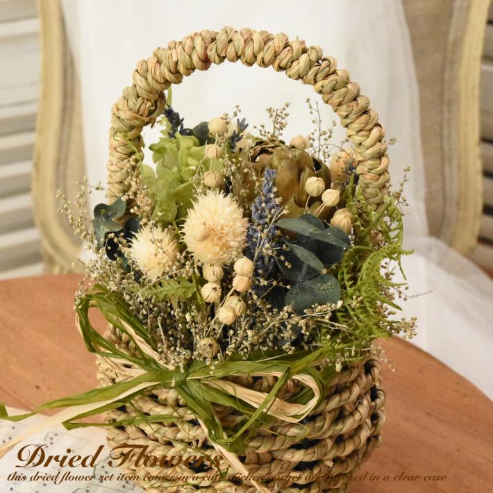 ドライフラワー スワッグ Basket アンティーク セット インテリア