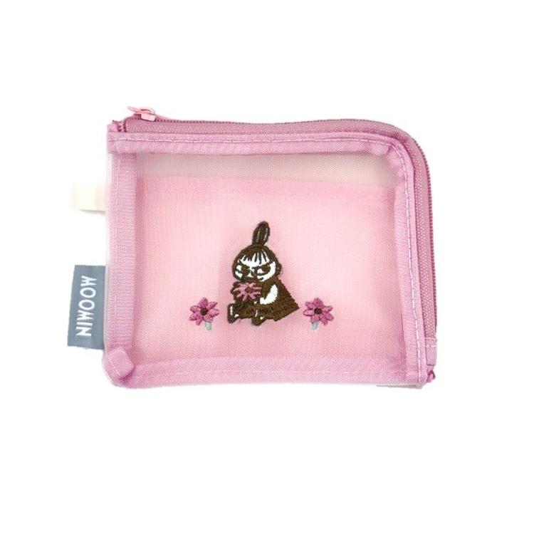 ムーミン メッシュL字パスケース リトルミイ ピンク ミルクカラー
