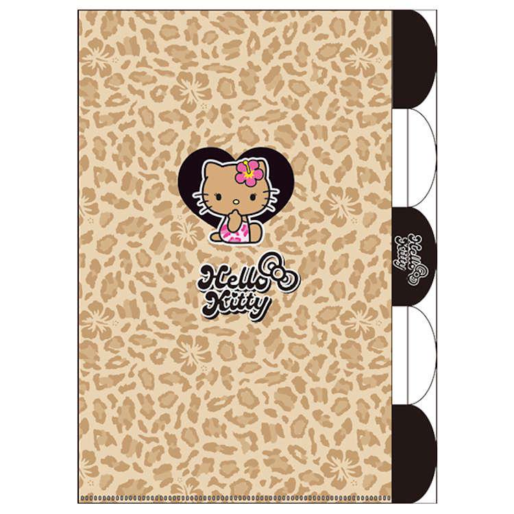 ハローキティ ダイカット5インデックスクリアファイル レオパード